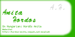 anita hordos business card